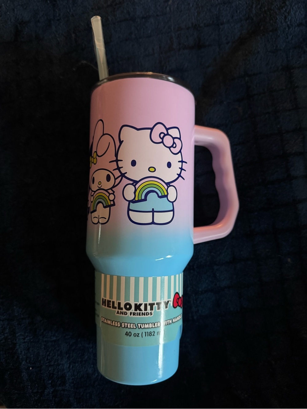 New NWT Hello Kitty Friends Stainless Steel Insulated Tumbler Straw Handle 40oz
